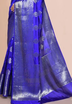 Banarasi Pure Silk Saree in Royal Blue