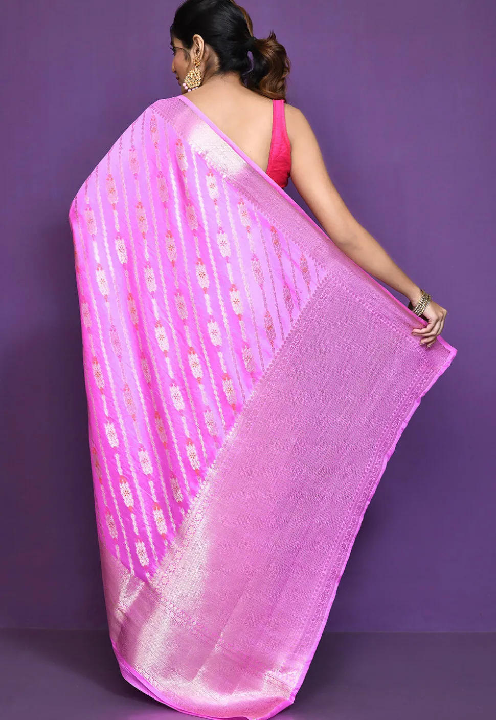 Banarasi Pure Silk Saree in Pink