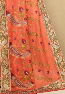 Banarasi Pure Silk Saree in Orange