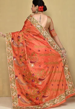Banarasi Pure Silk Saree in Orange