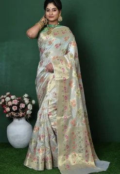 Banarasi Pure Silk Saree in Off White