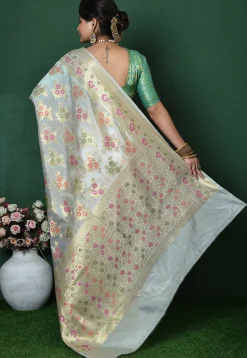 Banarasi Pure Silk Saree in Off White