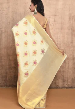 Banarasi Pure Silk Saree in Off White