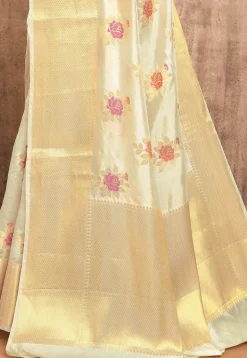 Banarasi Pure Silk Saree in Off White