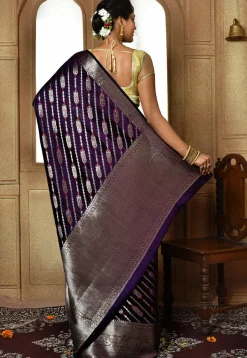Banarasi Pure Silk Saree in Violet