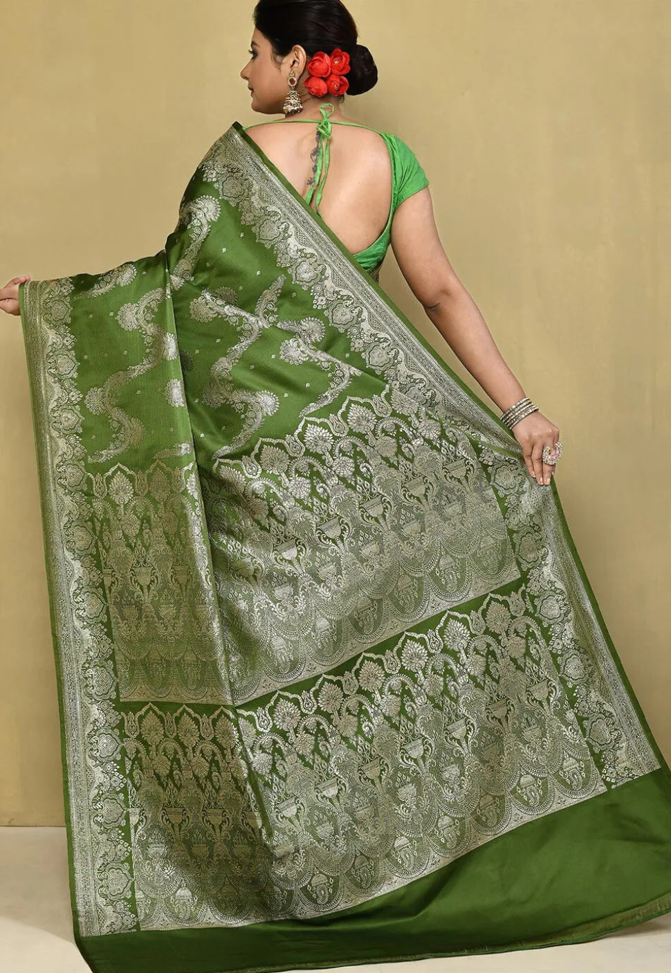 Banarasi Pure Silk Saree in Green