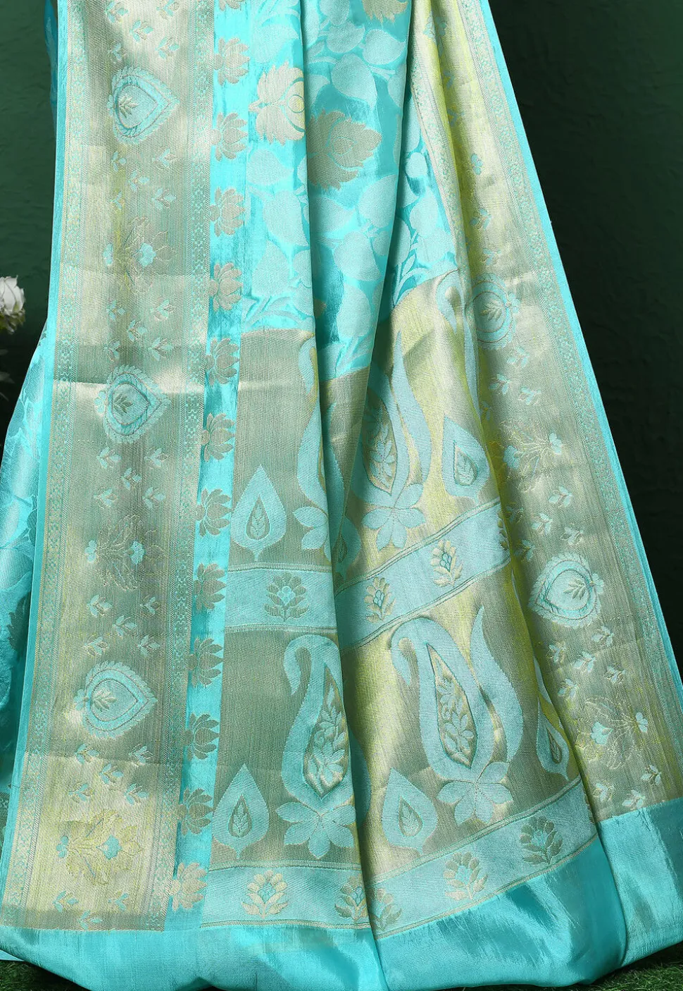 Banarasi Pure Silk Saree in Light Blue