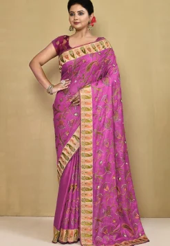 Banarasi Pure Silk Saree in Pink
