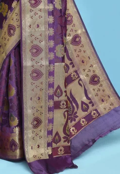 Banarasi Pure Silk Saree in Violet