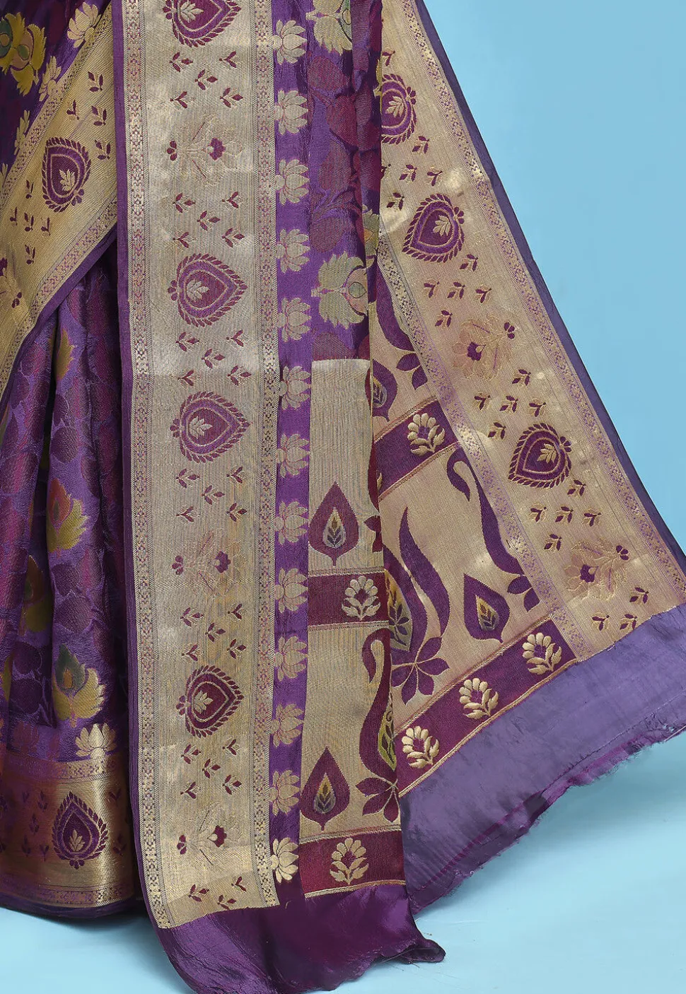 Banarasi Pure Silk Saree in Violet