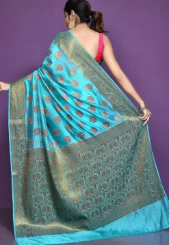 Banarasi Pure Silk Saree in Light Blue
