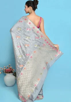 Banarasi Pure Silk Saree in Grey