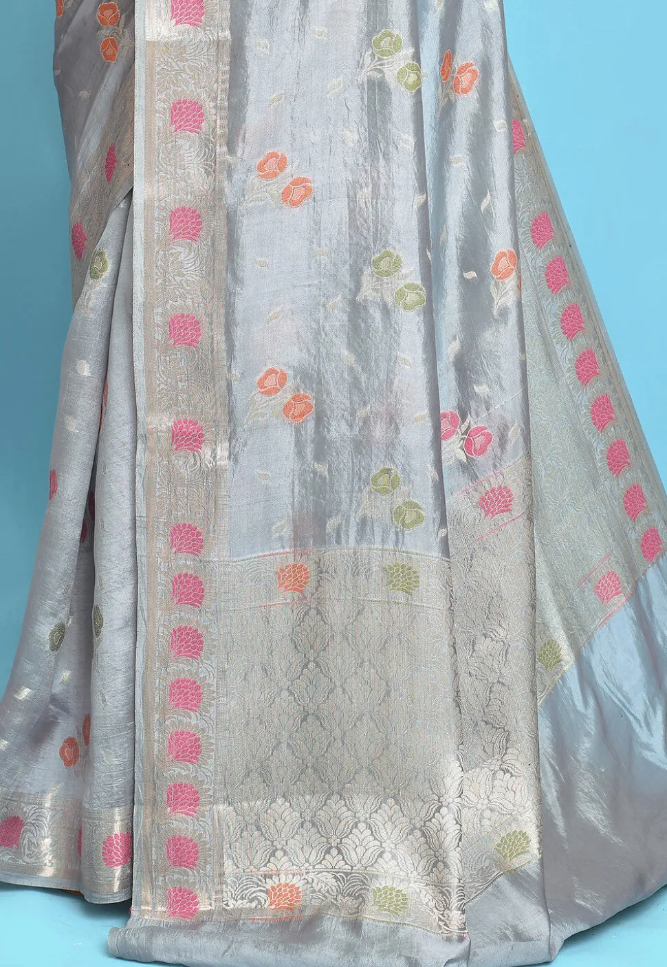 Banarasi Pure Silk Saree in Grey