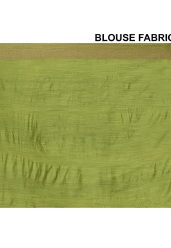 Banarasi Pure Silk Saree in Olive Green