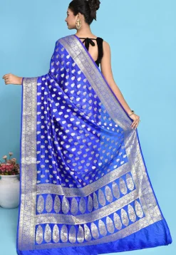 Banarasi Pure Silk Saree in Royal Blue