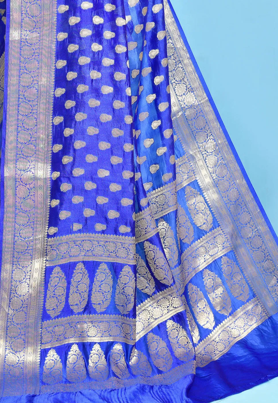 Banarasi Pure Silk Saree in Royal Blue