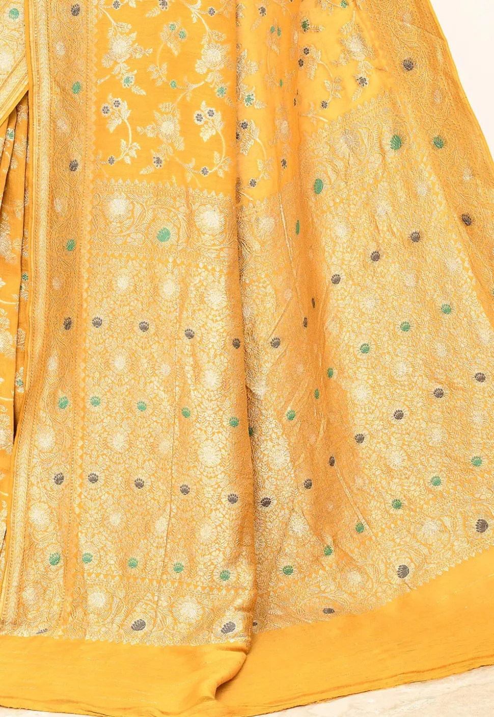 Banarasi Pure Silk Saree in Yellow