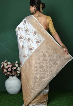 Banarasi Pure Silk Saree in Off White