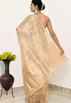 Banarasi Pure Tissue Silk Handloom Saree in Golden