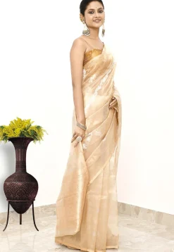 Banarasi Pure Tissue Silk Handloom Saree in Golden