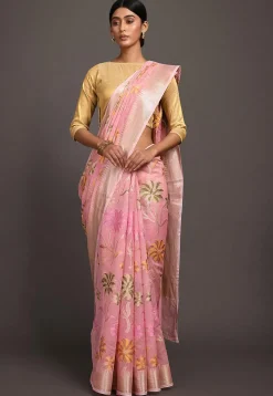 Banarasi Saree in Baby Pink
