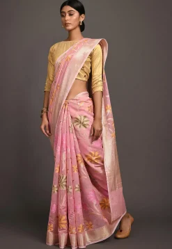 Banarasi Saree in Baby Pink
