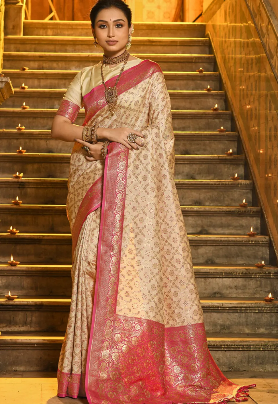 Banarasi Saree in Beige
