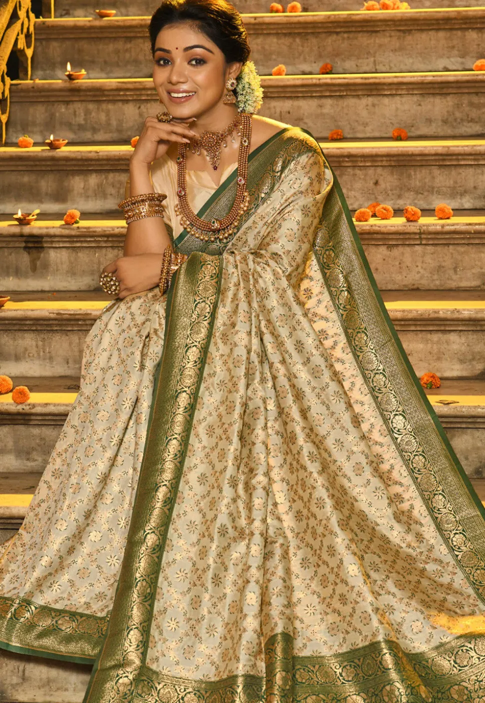 Banarasi Saree in Beige