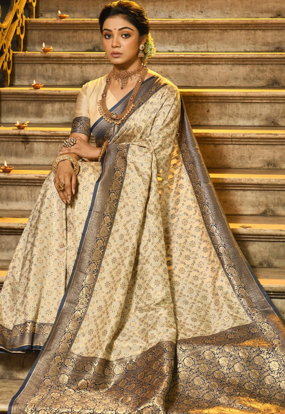Banarasi Saree in Beige