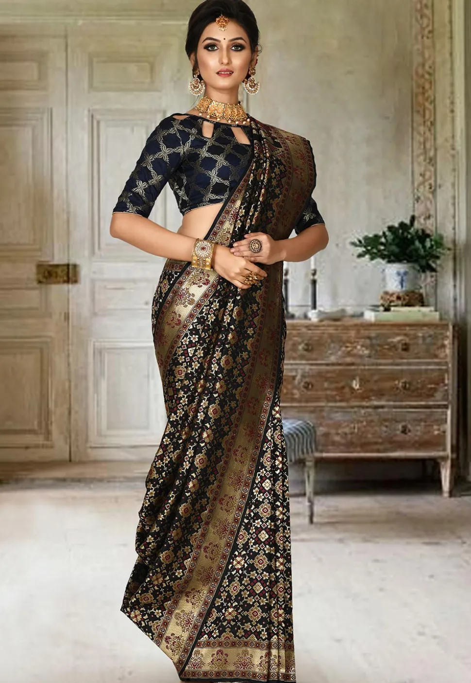 Banarasi Saree in Black