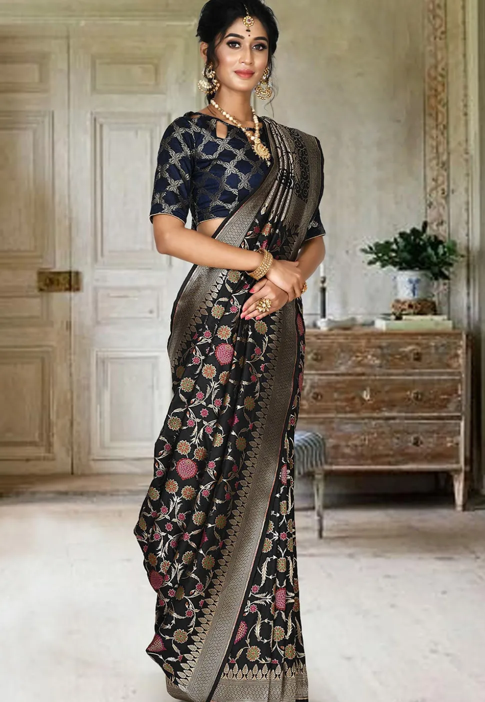 Banarasi Saree in Black