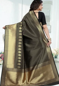 Banarasi Saree in Black and Golden