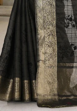 Banarasi Saree in Charcoal