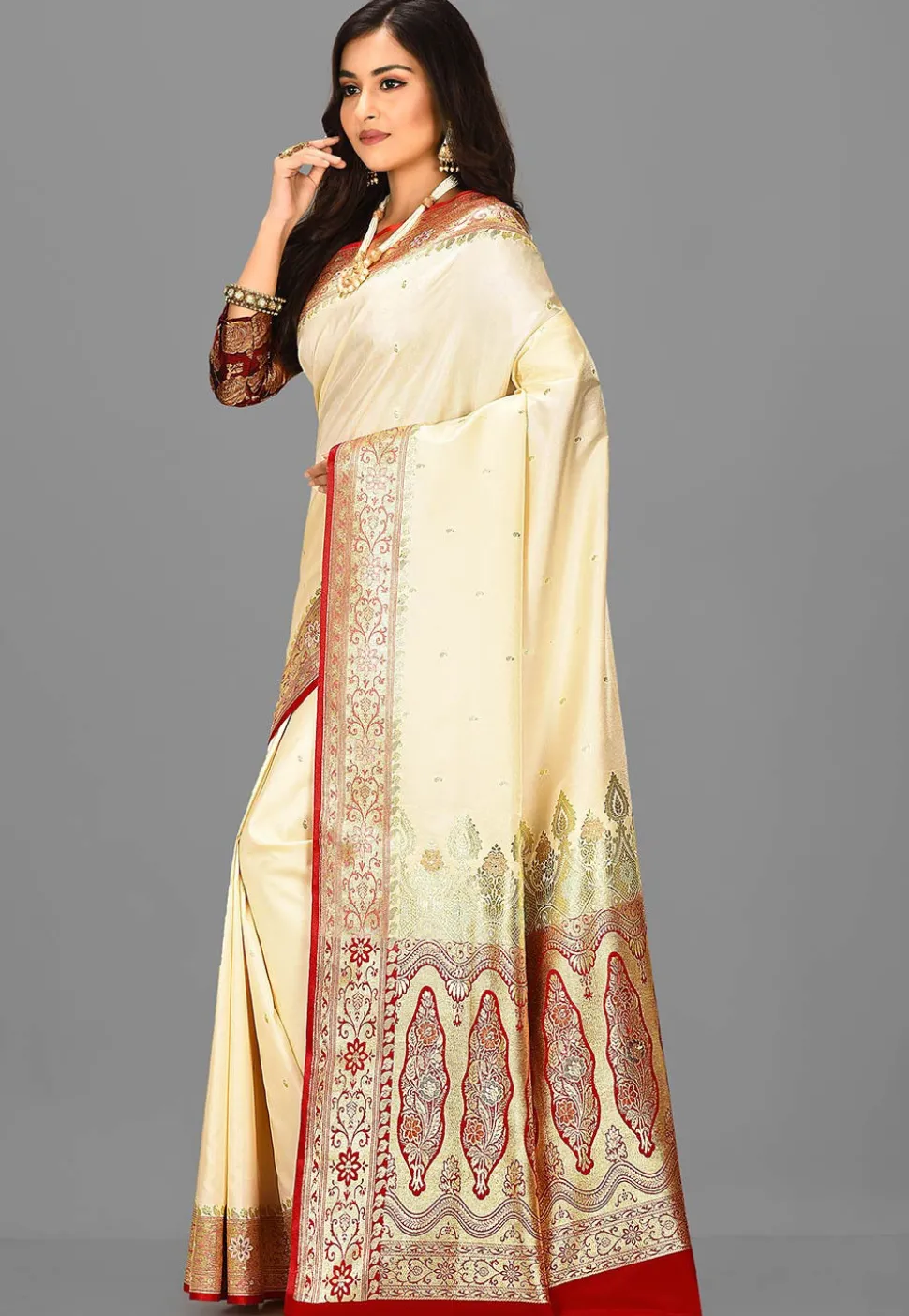Banarasi Saree in Cream