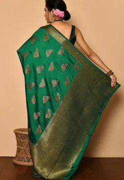 Banarasi Saree in Dark Green