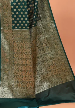 Banarasi Saree in Dark Green