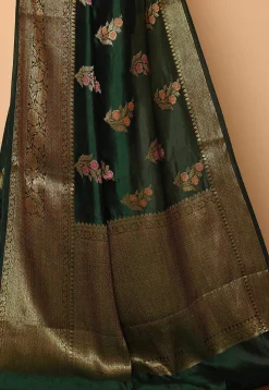 Banarasi Saree in Dark Green