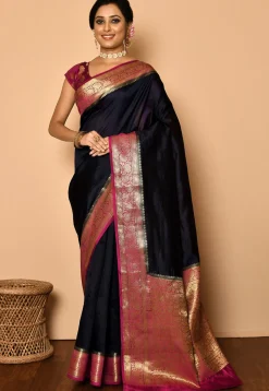 Banarasi Saree in Dark Violet