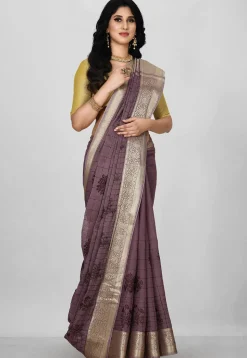 Banarasi Saree in Dusty Purple