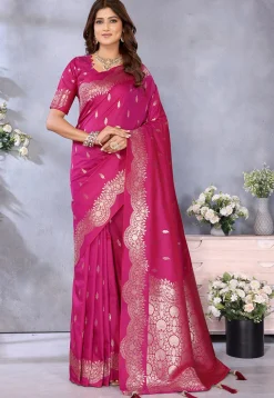 Banarasi Saree in Fuchsia