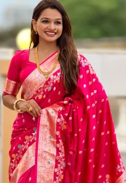 Banarasi Saree in Fuchsia