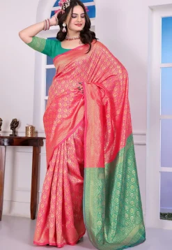 Banarasi Saree in Fuchsia