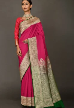 Banarasi Saree in Fuchsia