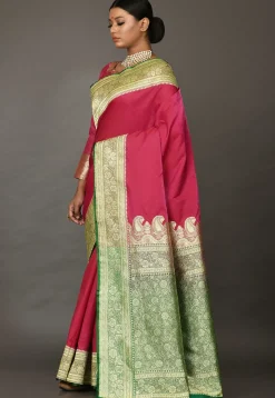 Banarasi Saree in Fuchsia