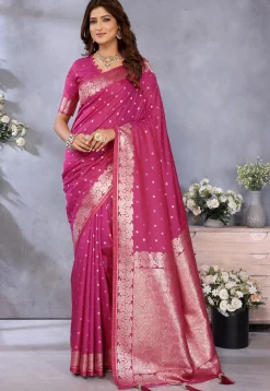 Banarasi Saree in Fuchsia