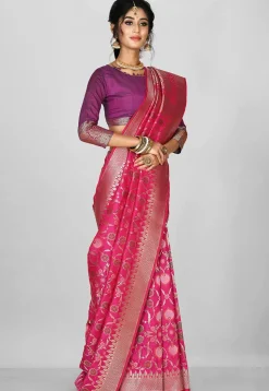 Banarasi Saree in Fuchsia