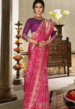 Banarasi Saree in Fuchsia