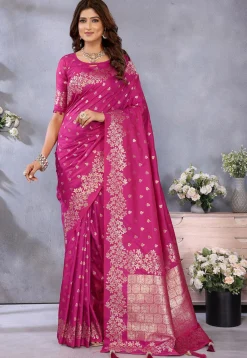 Banarasi Saree in Fuchsia