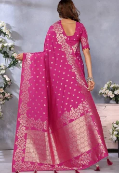 Banarasi Saree in Fuchsia