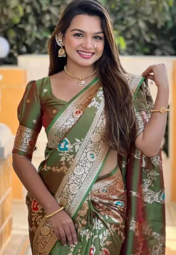 Banarasi Saree in Green